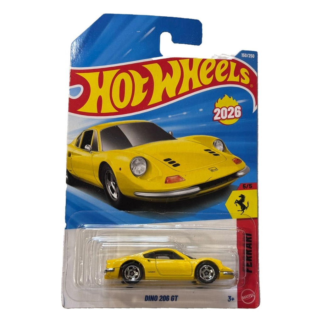 Hot Wheels Ferrari Dino 206 GT Yellow + Pick 2 Cars