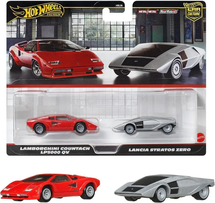 [PRE-ORDER] IMPORTED Hot Wheels Premium Car Culture 2-Pack: Lamborghini Countach LP5000 QV & Lancia Stratos Zero