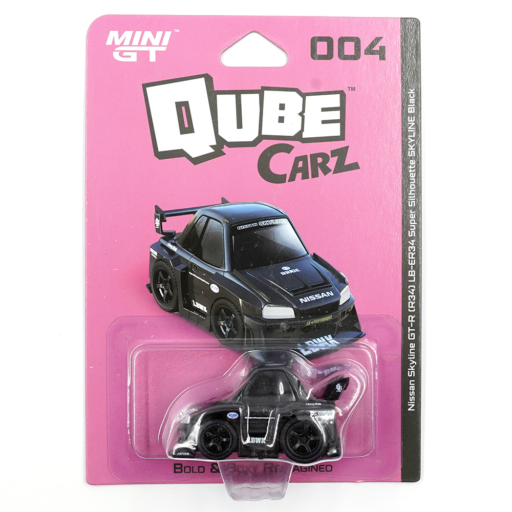 Mini GT Qube Carz Nissan LB-ER34 Super Silhouette Skyline Black (004)