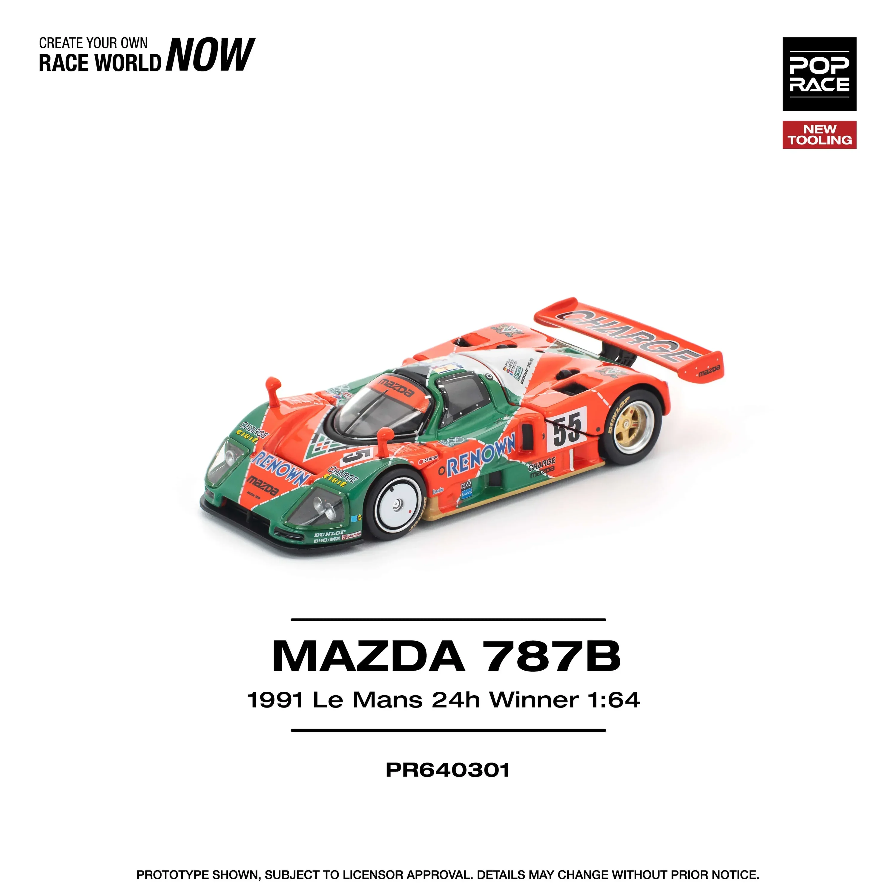 Pop Race 1:64 Mazda 787B #55 1991 Le Mans 24h Winner (PR640301)