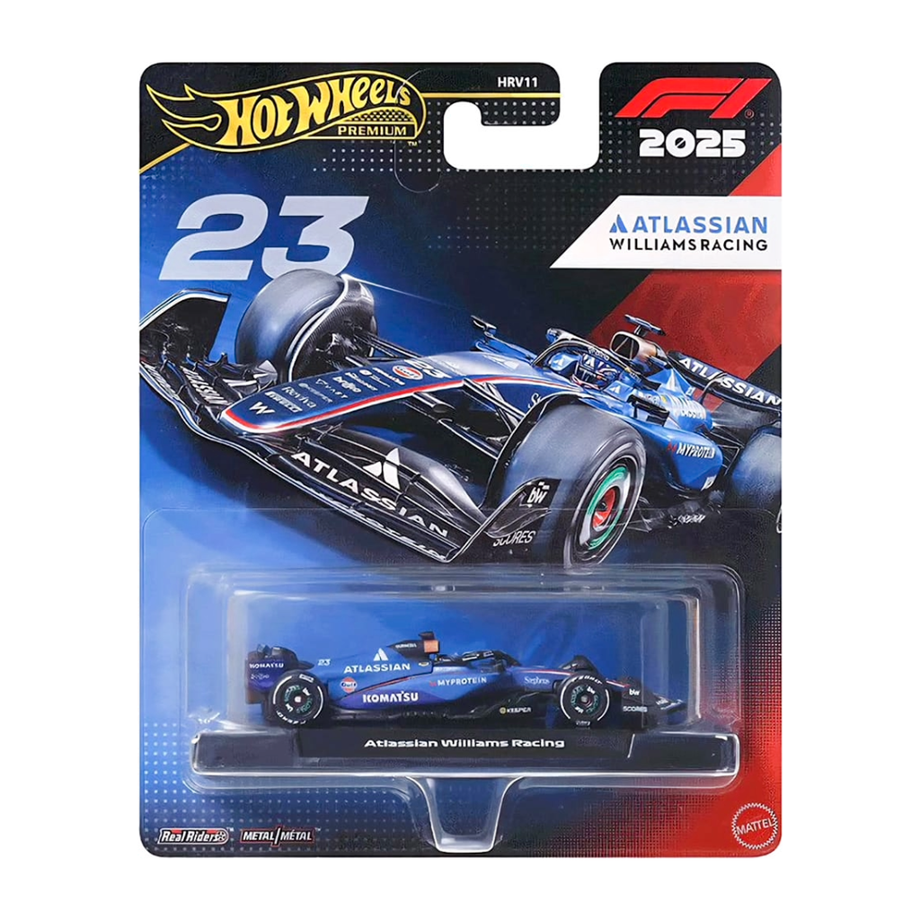 Hot Wheels Premium 2025 Formula 1 Atlassian Williams Racing #23 Alex Albon 1:64 Scale Die-Cast Car