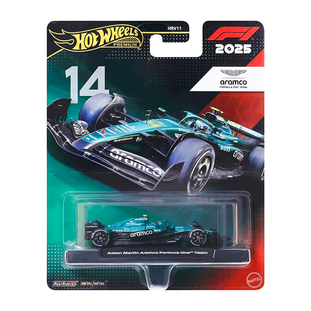 Hot Wheels Premium 2025 Formula 1 Aston Martin Aramco #14 Fernando Alonso 1:64 Scale Die-Cast + Pick Any 2 Cars