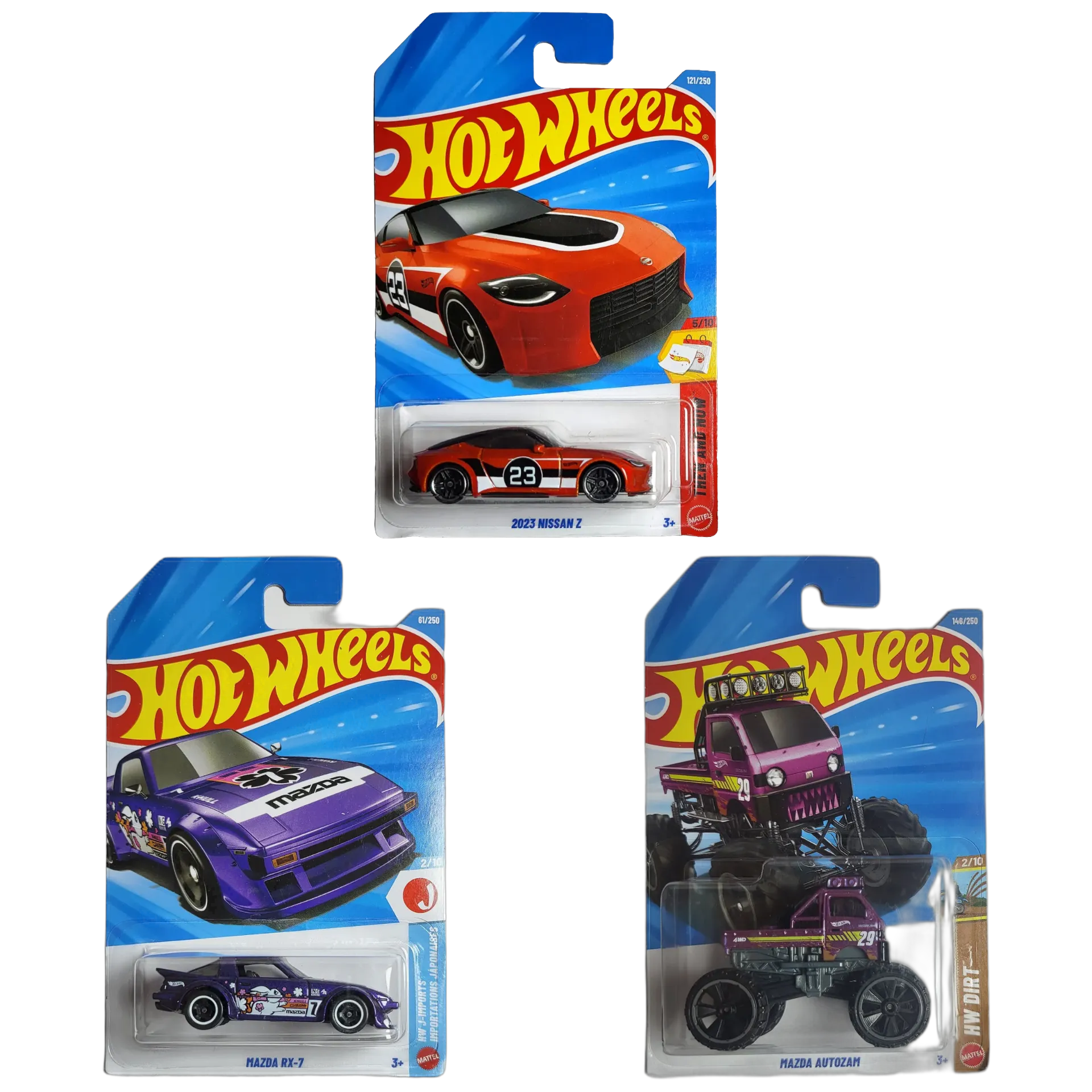 2023 Nissan Z & Mazda RX-7 & Mazda Autozam - Hot Wheels 1:64 Scale Diecast Car Combo