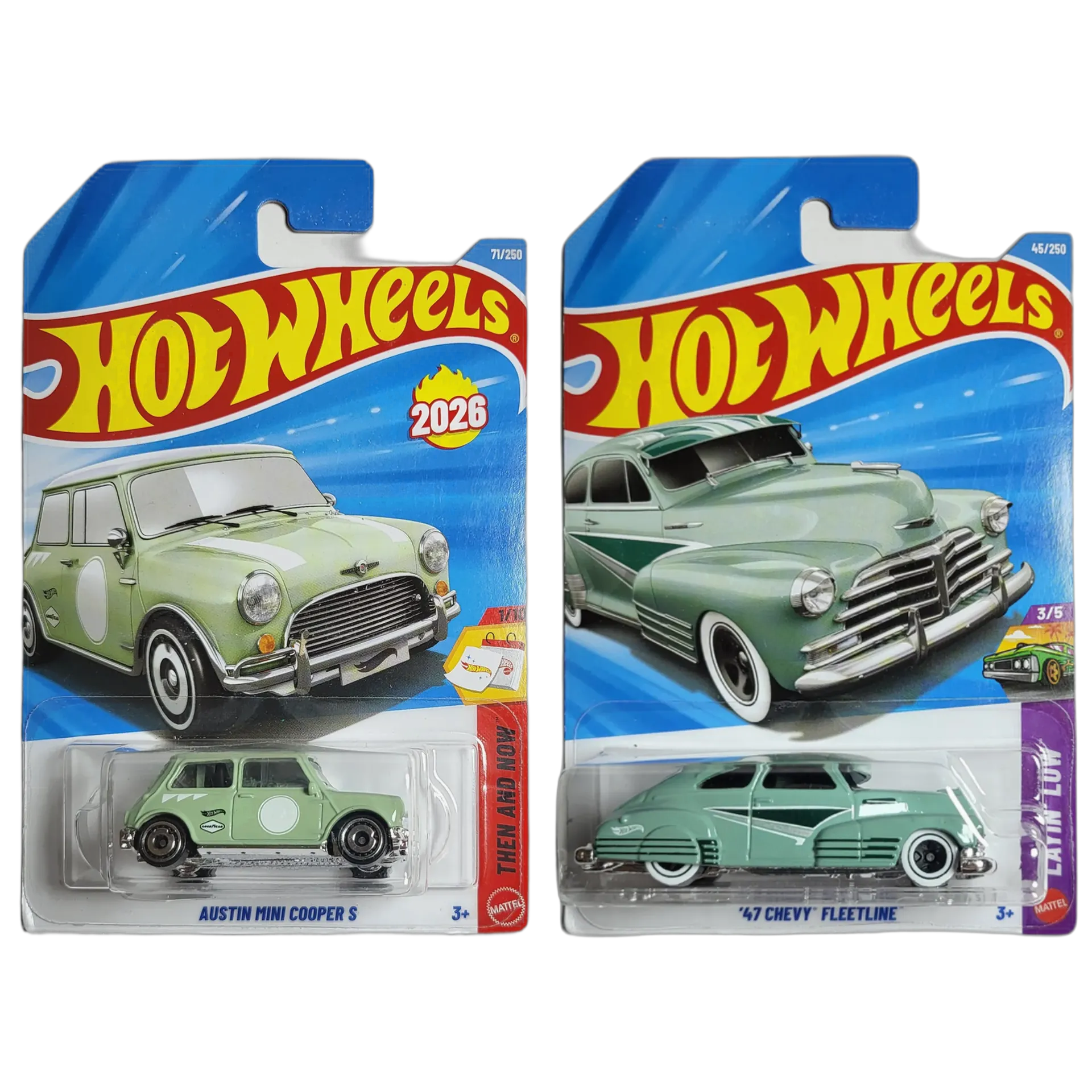 Hot Wheels Austin Mini Cooper S & 47 Chevy Fleetline