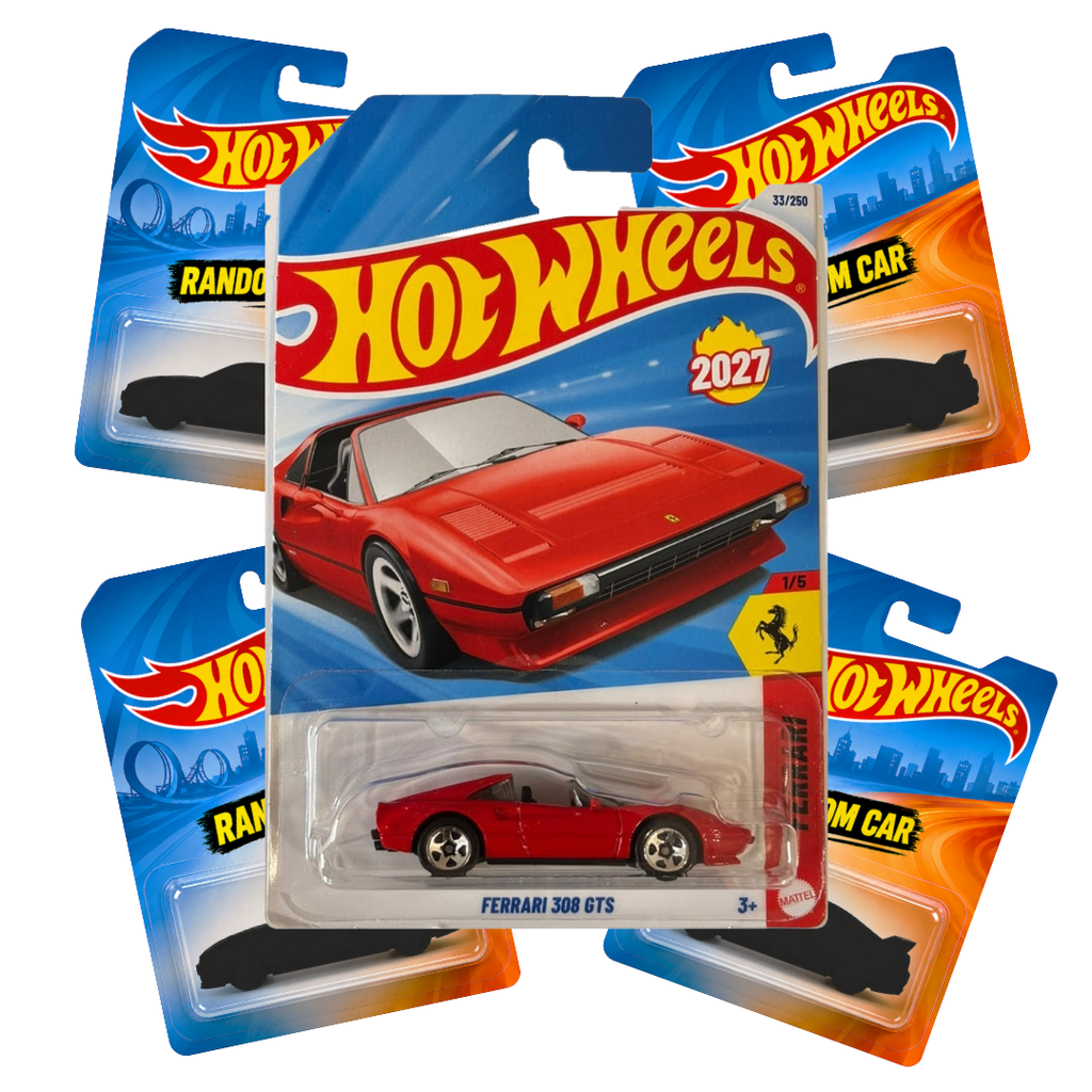 Hot Wheels Ferrari 308 GTS + 4 Random Cars