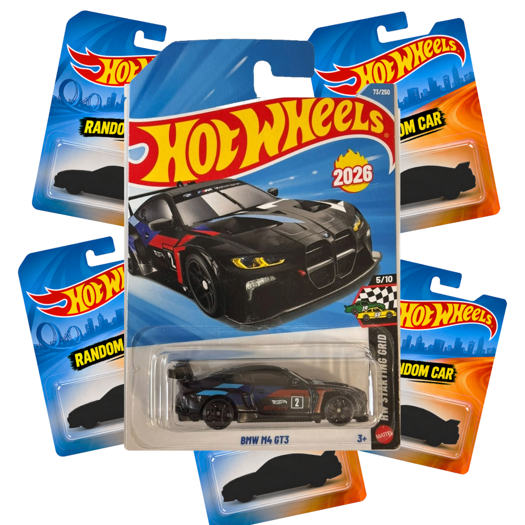 Hot Wheels BMW M4 GT3 Black + 5 Random Cars