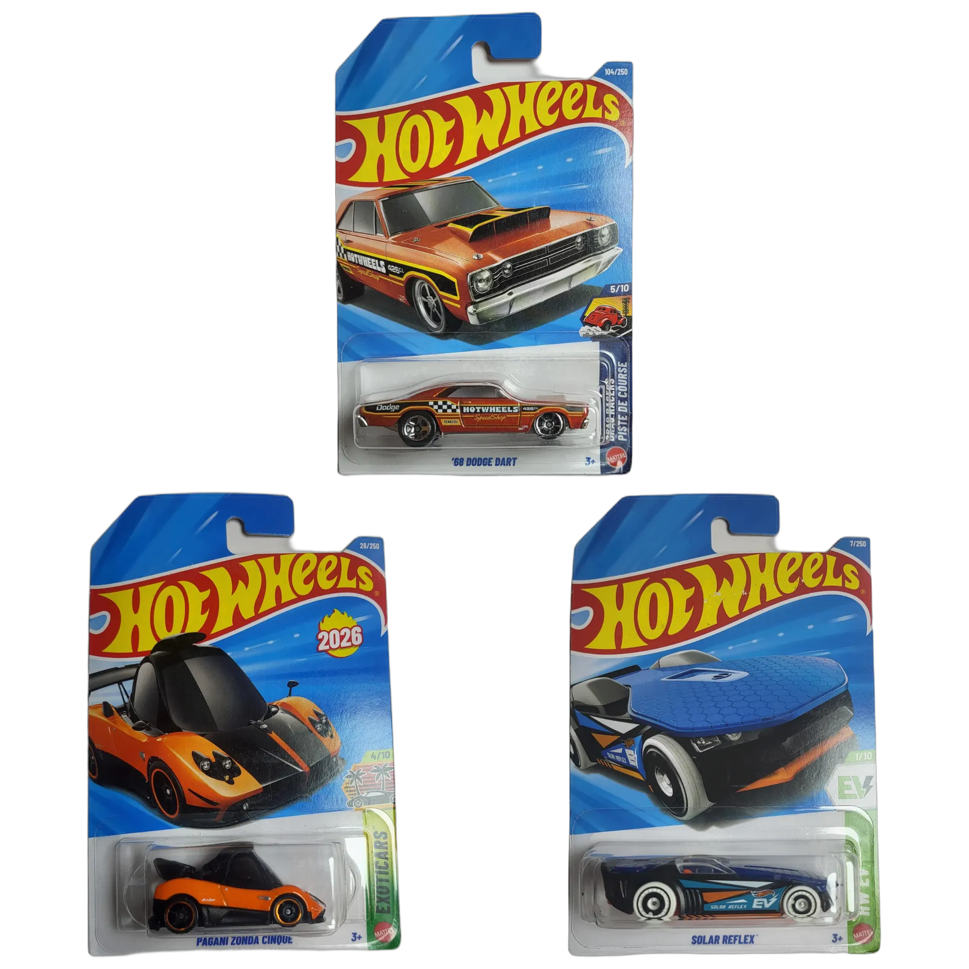 68 Dodge Dart & Pagani Zonda Cinque Orange & Solar Reflex - Hot Wheels 1:64 Scale Diecast Car Combo