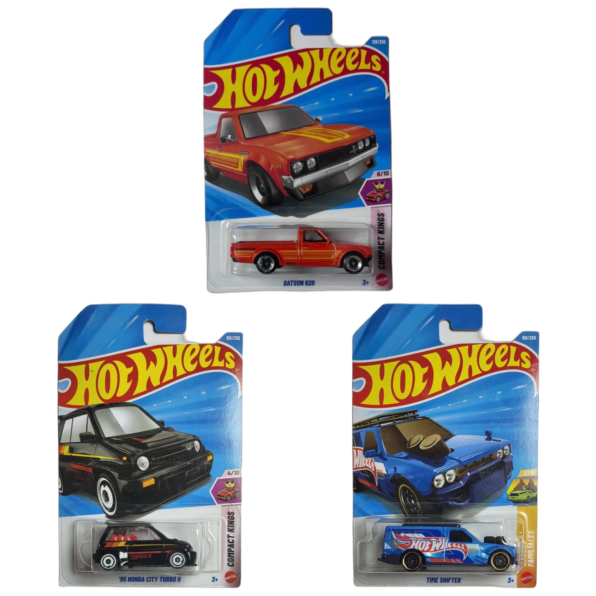 Datsun 620 & 85 Honda City Turbo II & Time Shifter - Hot Wheels 1:64 Scale Diecast Car Combo