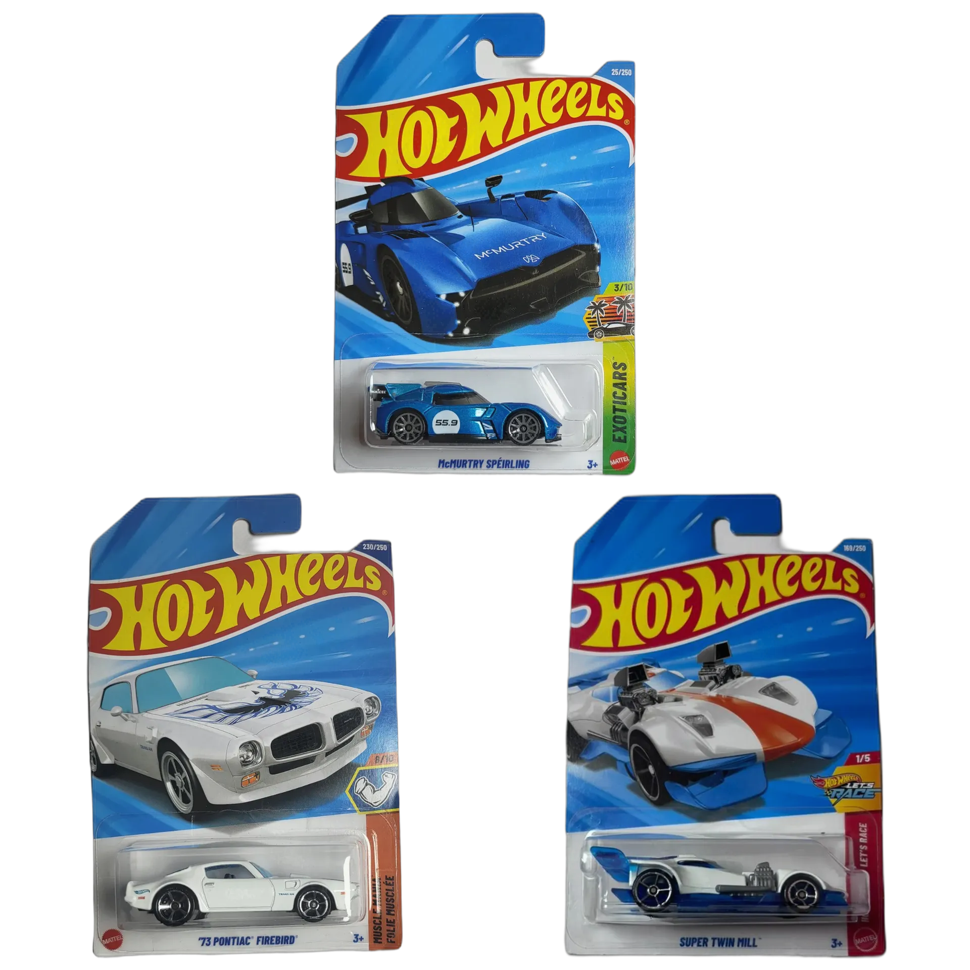 McMurtry Speirling & 73 Pontiac Firebird & Super Twin Mill - Hot Wheels 1:64 Scale Diecast Car Combo