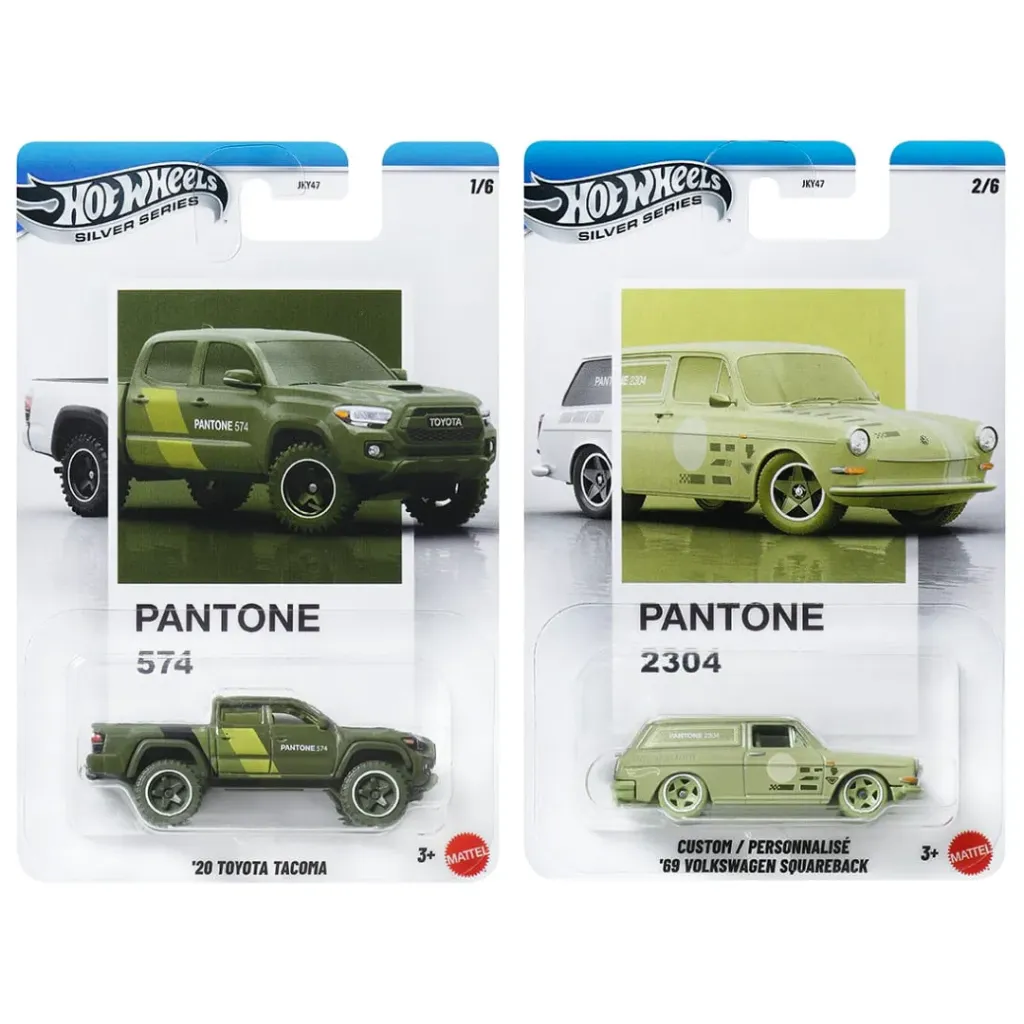 Hot Wheels Silver Series PANTONE MIX 2 - 20 Toyota Tacoma & Custom 69 Volkswagen Squareback
