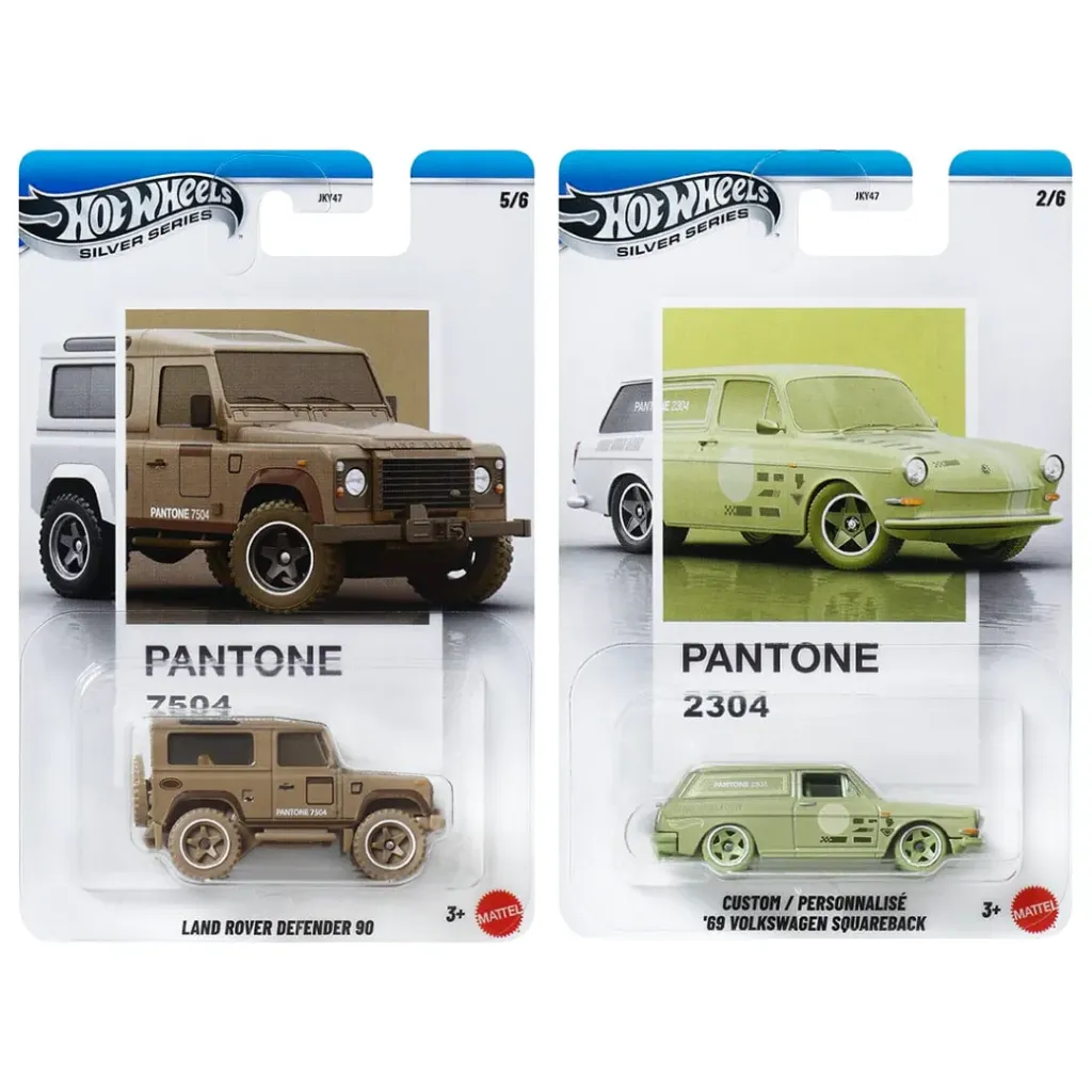 Hot Wheels Silver Series PANTONE - Land Rover Defender 90 & Custom 69 Volkswagen Squareback
