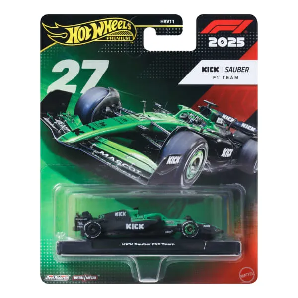 KICK Sauber Formula 1 Team - 2025 #27 Nico Hulkenberg - Hot Wheels Premium F1 + Hot Wheels Mainline Combo