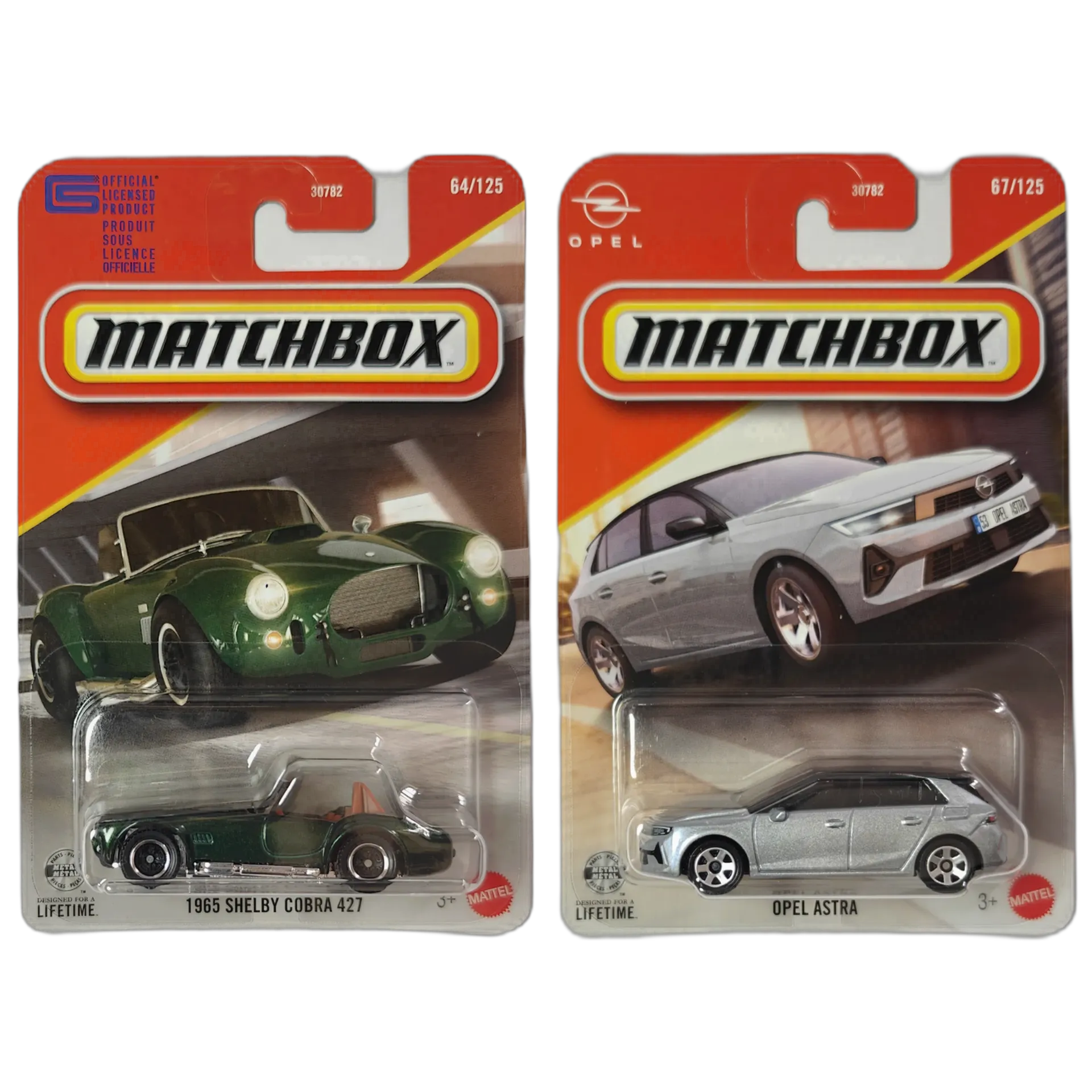 1965 Shelby Cobra 427 & Opel Astra - Matchbox 1:64 Scale Diecast Car Combo