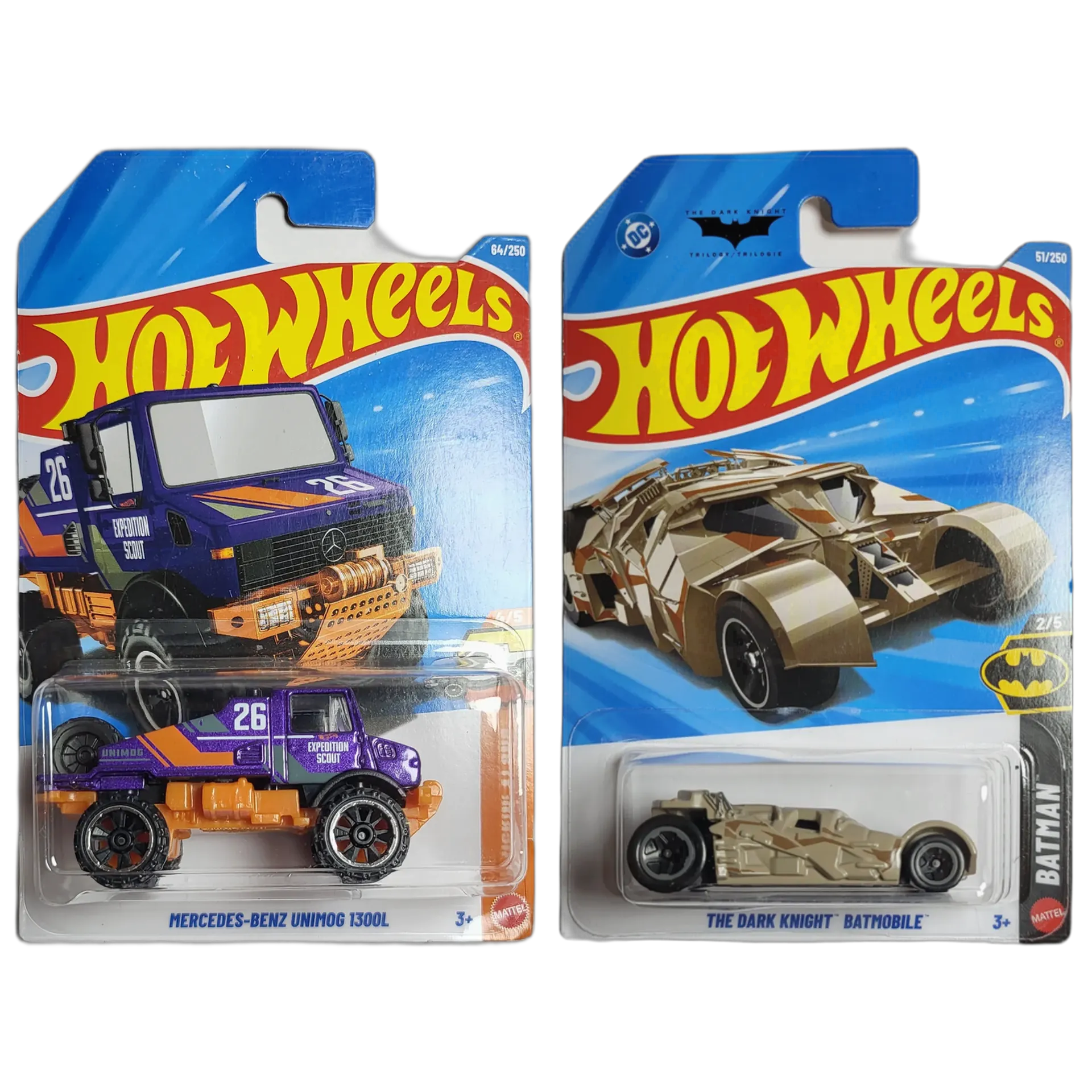 Hot Wheels Mercedes-Benz Unimog 1300L & The Dark Knight Batmobile