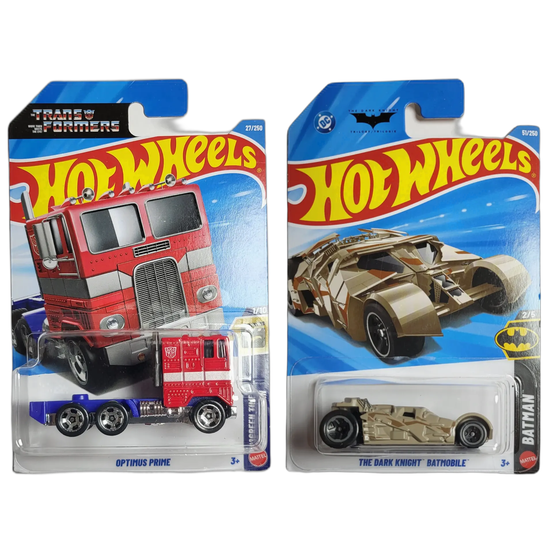 Hot Wheels Optimus Prime & The Dark Knight Batmobile - 1:64 Scale Diecast Car