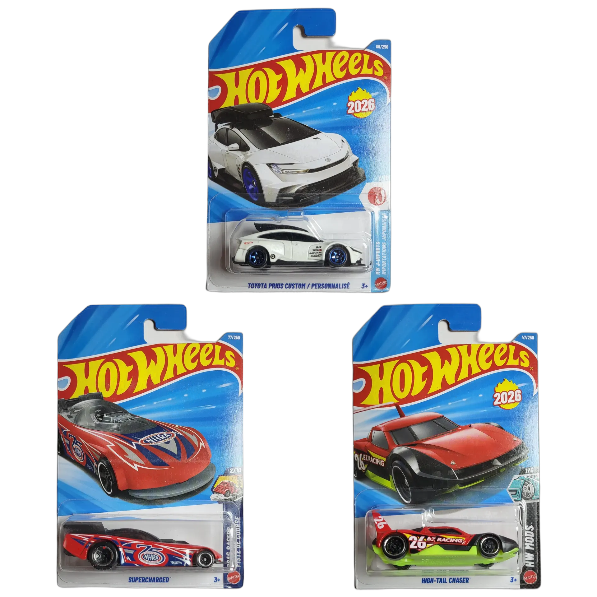 Hot Wheels Toyota Prius Custom & Supercharged & High-Tail Chaser - 1:64 Scale Diecast Car