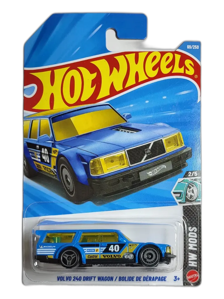 Hot Wheels Volvo 240 Drift Wagon Blue Imported