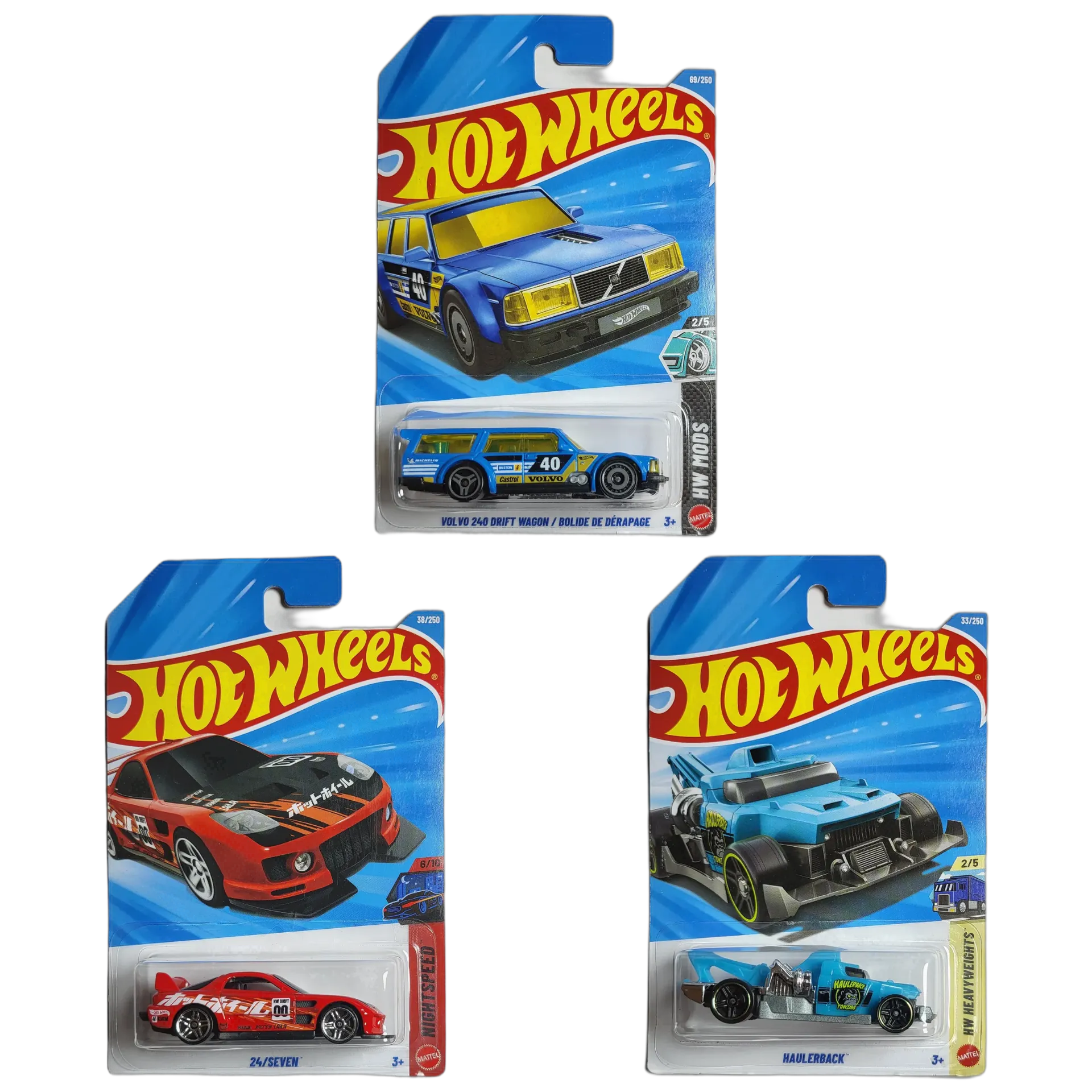 Hot Wheels Volvo 240 Drift Wagon & 24 By Seven & Haulerback