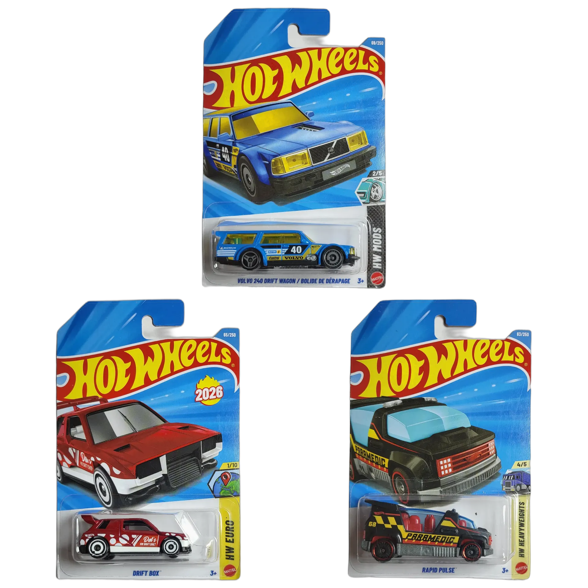 Hot Wheels Volvo 240 Drift Wagon & Drift Box & Rapid Pulse