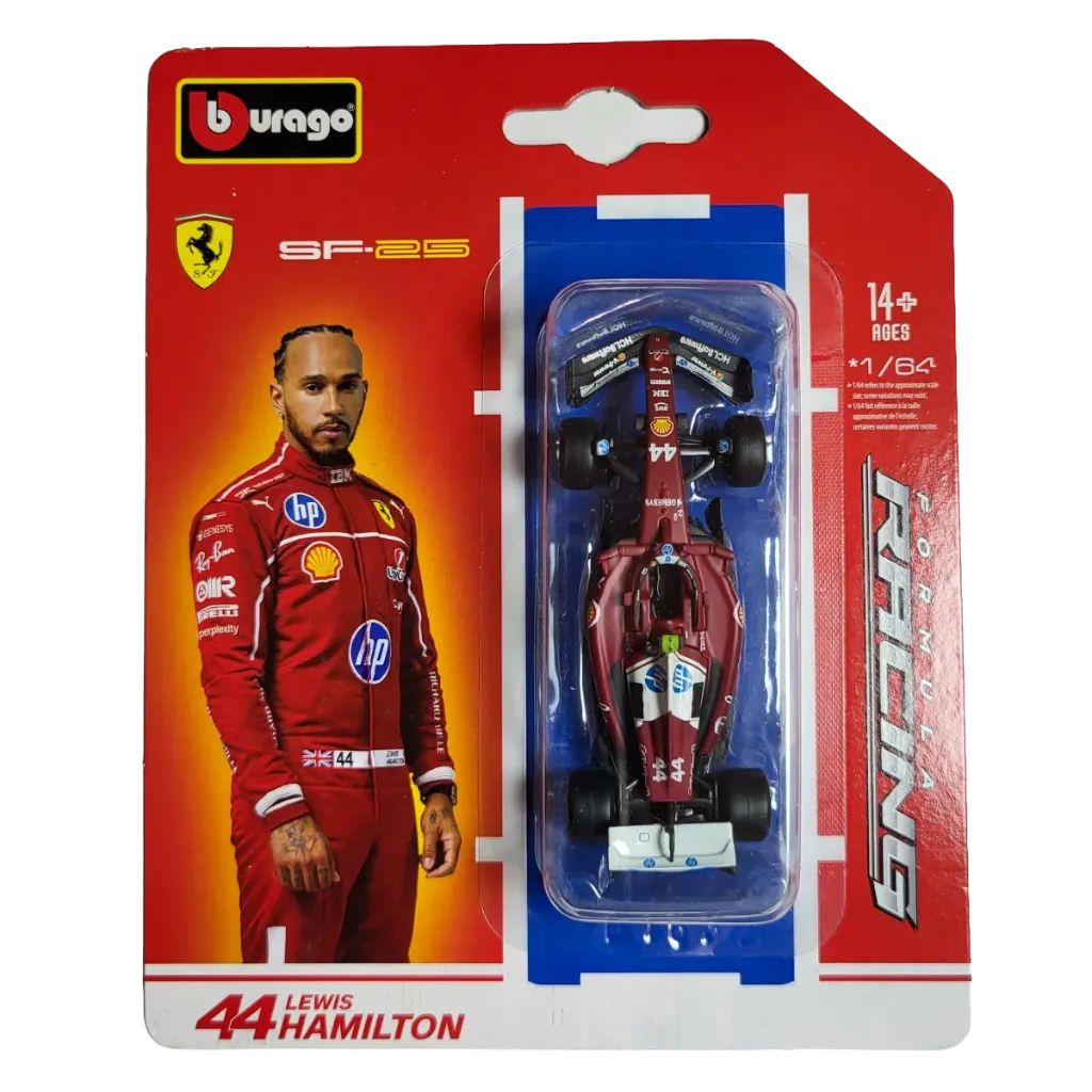 Burago Ferrari SF-25 Lewis Hamilton #44 F1 2025  - 1:64 Scale Diecast Car