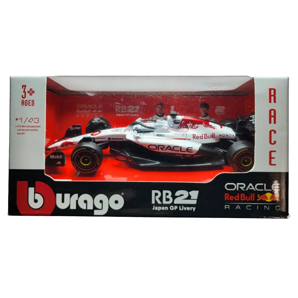 Bburago Red Bull Racing RB21 Limited Edition Japan GP Livery Formula 1 - 1:43 Scale Diecast