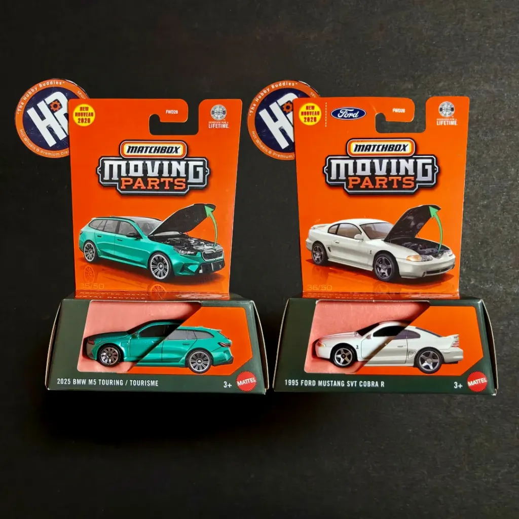 Matchbox Moving Parts - 2025 BMW M5 Touring + 1995 Ford Mustang SVT Cobra R