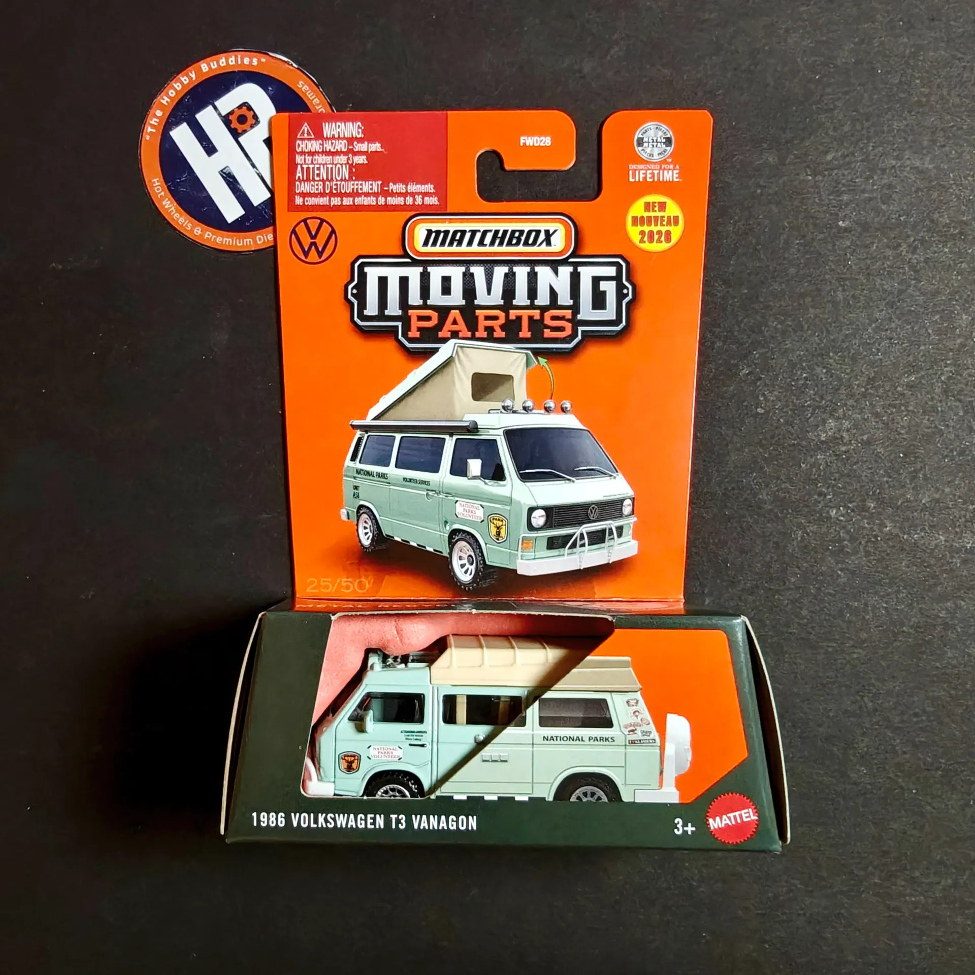 Matchbox Moving Parts - 1986 Volkswagen T3 Vanagon + Pick Any 2 Cars