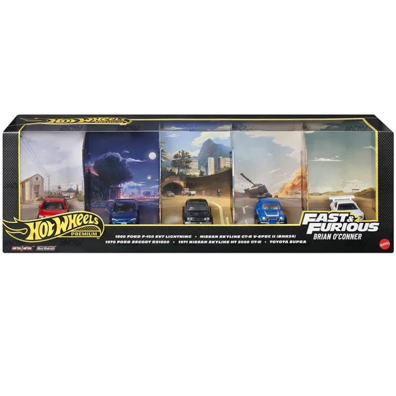 Hot Wheels Premium Fast & Furious Brian O'Conner 5-Car Diorama Set
