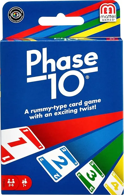 Mattel Phase 10 Card Game | Rummy-Style Family & Party Card Game