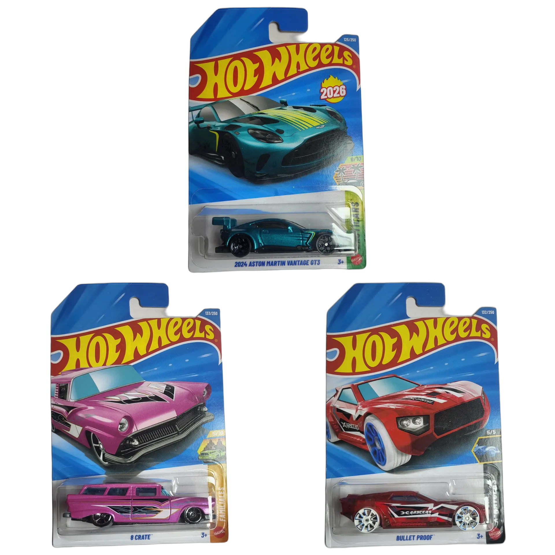 Hot Wheels 2024 Aston Martin Vantage GT3 & 8 Crate & Bullet Proof