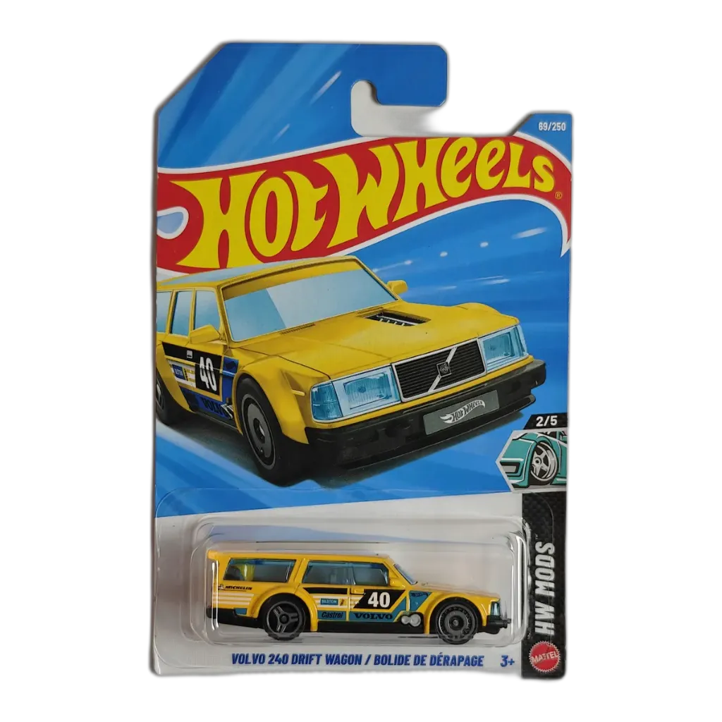 Hot Wheels Volvo 240 Drift Wagon Yellow