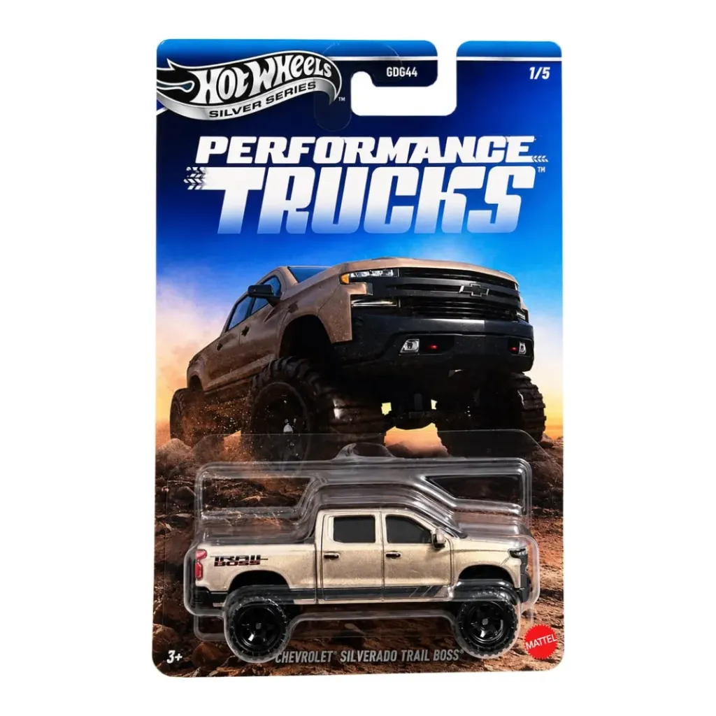 Hot Wheels 2019 Chevrolet Silverado Trail Boss LT - Silver Series Performance Trucks
