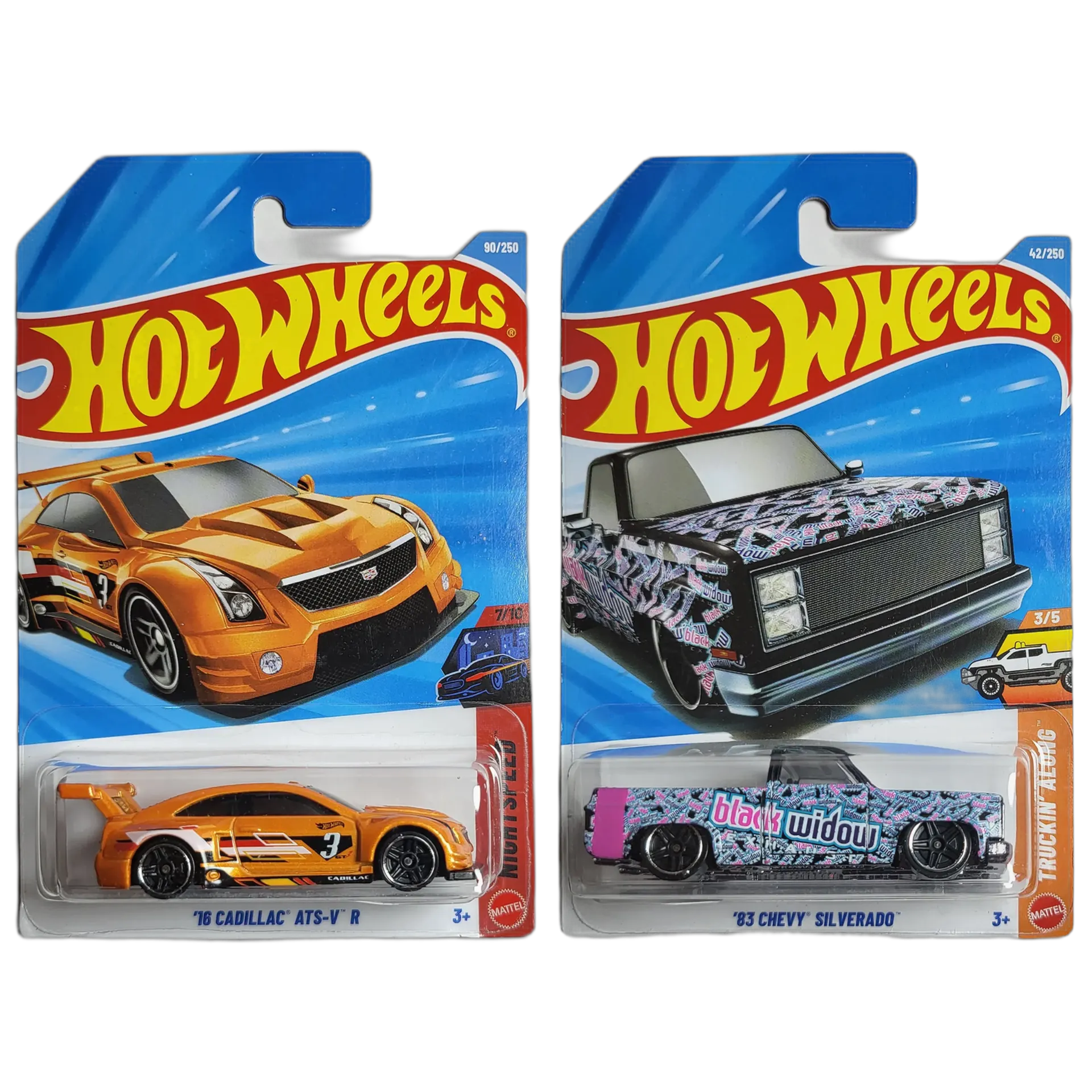 Hot Wheels Cadillac ATS-V R & 83 Chevy Silverado