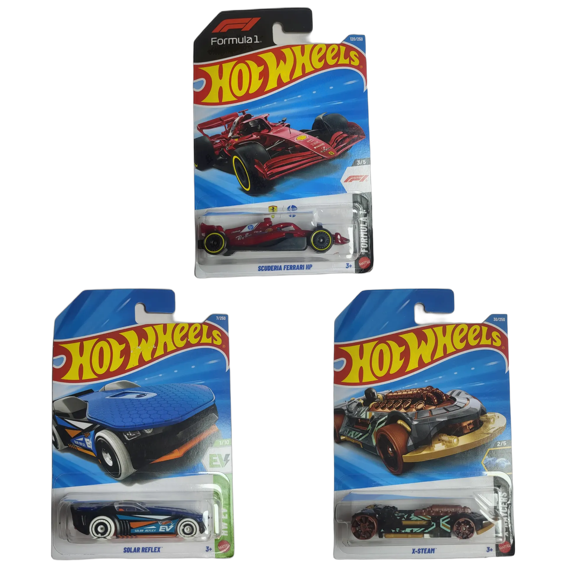 Hot Wheels Formula 1 Scuderia Ferrari HP & Solar Reflex & X-Steam