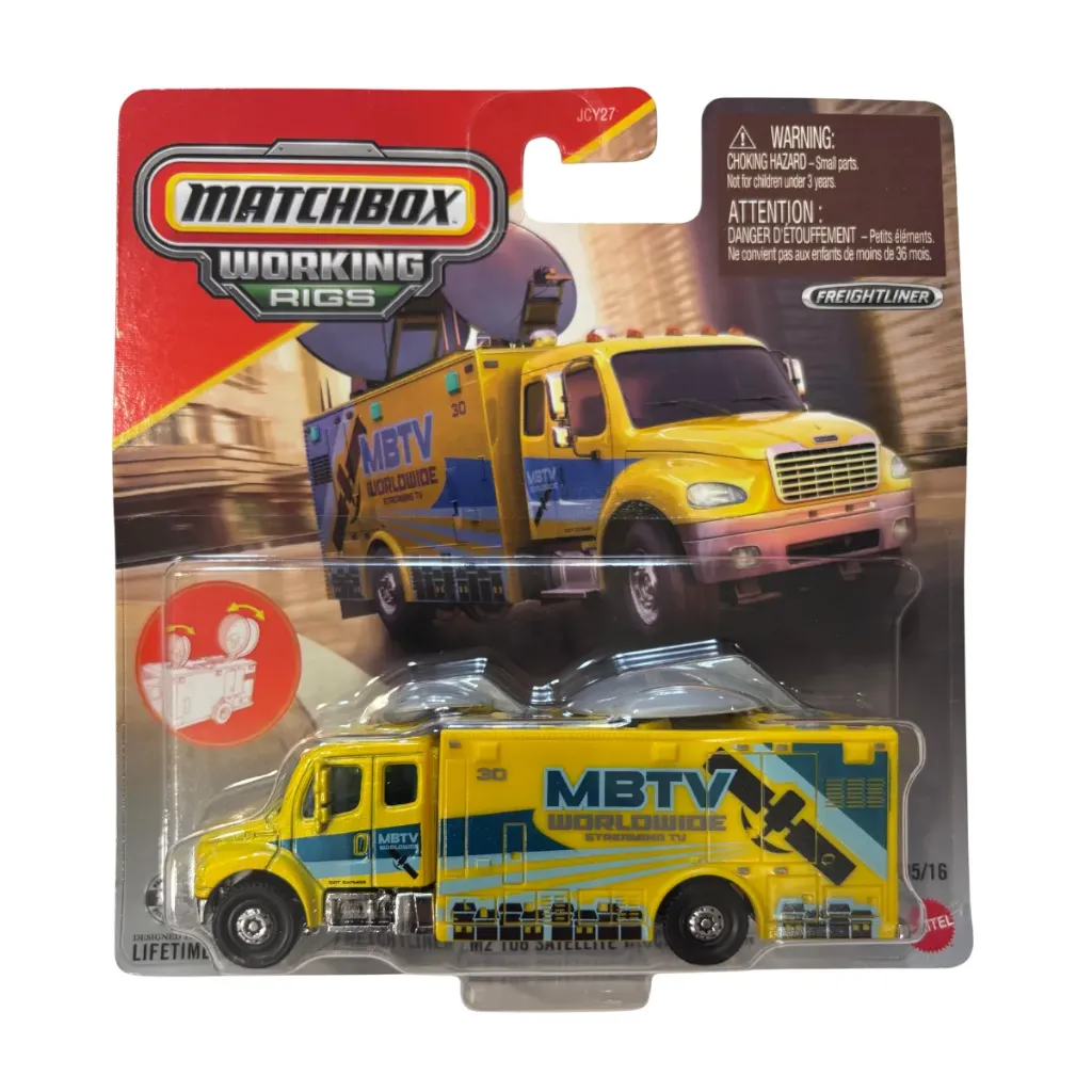 Matchbox Working Rigs FREIGHTLINER M2 106 SATELLITE TRUCK | 1:64 Scale Die-Cast Vehicle