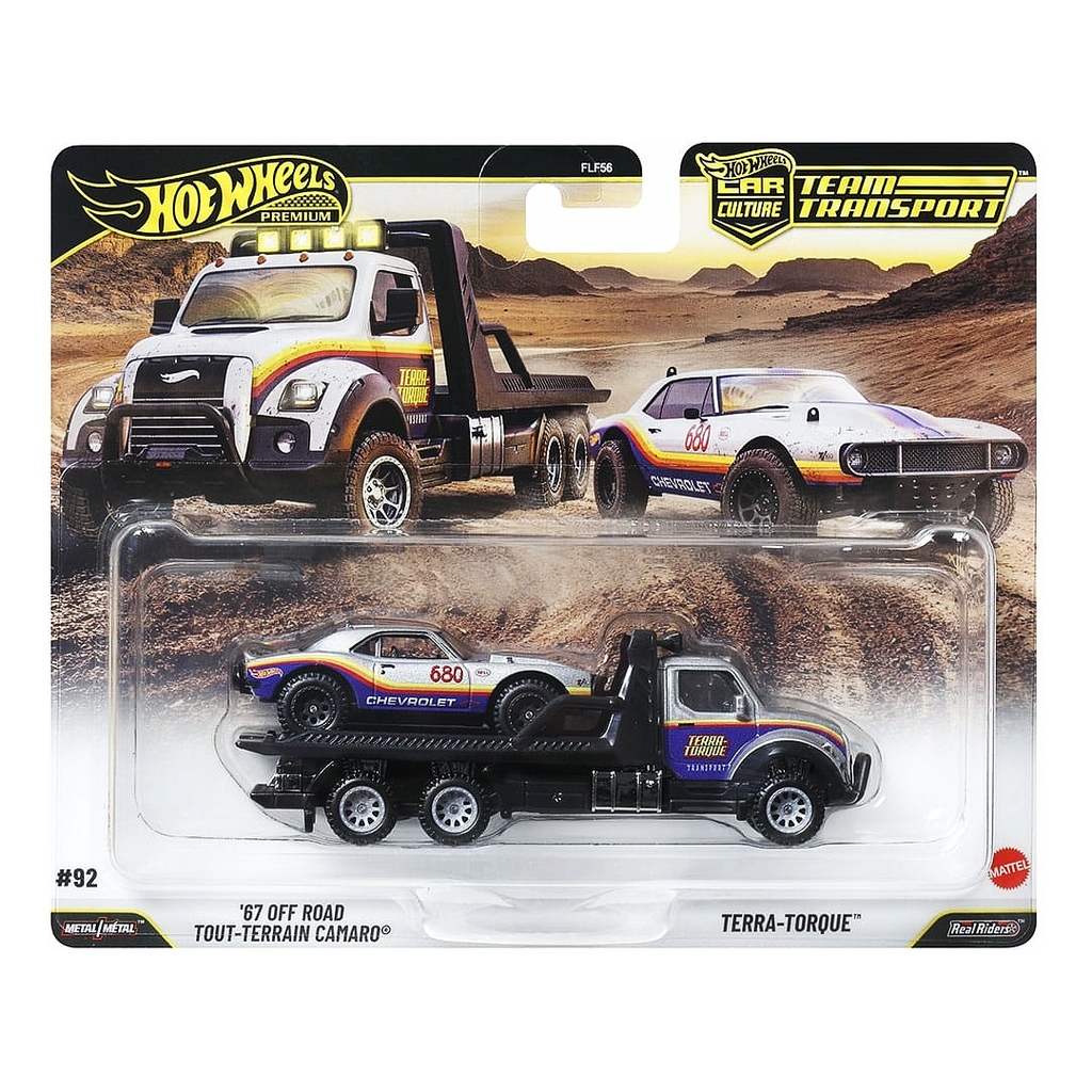 Hot Wheels Car Culture '67 Off-Road Chevrolet Camaro & Terra-Torque Team Transport