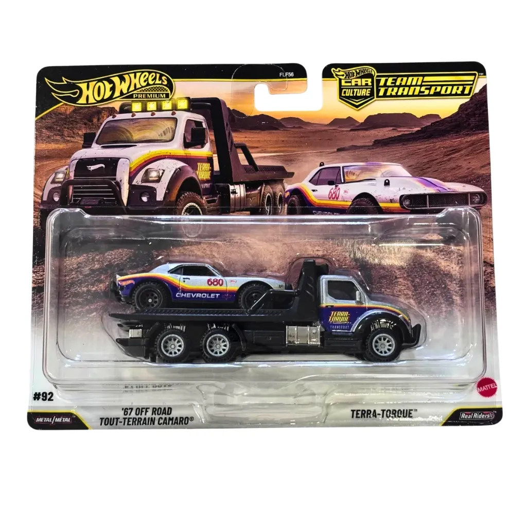 Hot Wheels Car Culture Team Transport #92 – '67 Off-Road Chevrolet Camaro & Terra-Torque Transporter