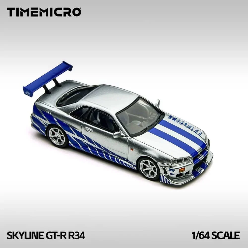 TimeMicro Nissan Skyline GT-R (R34) "Fast & Furious" Edition | 1:64 Scale Premium Diecast Model