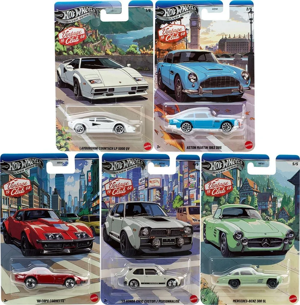 2026 Hot Wheels Silver Series Vintage Club Mix 3 + Pick 2 Cars