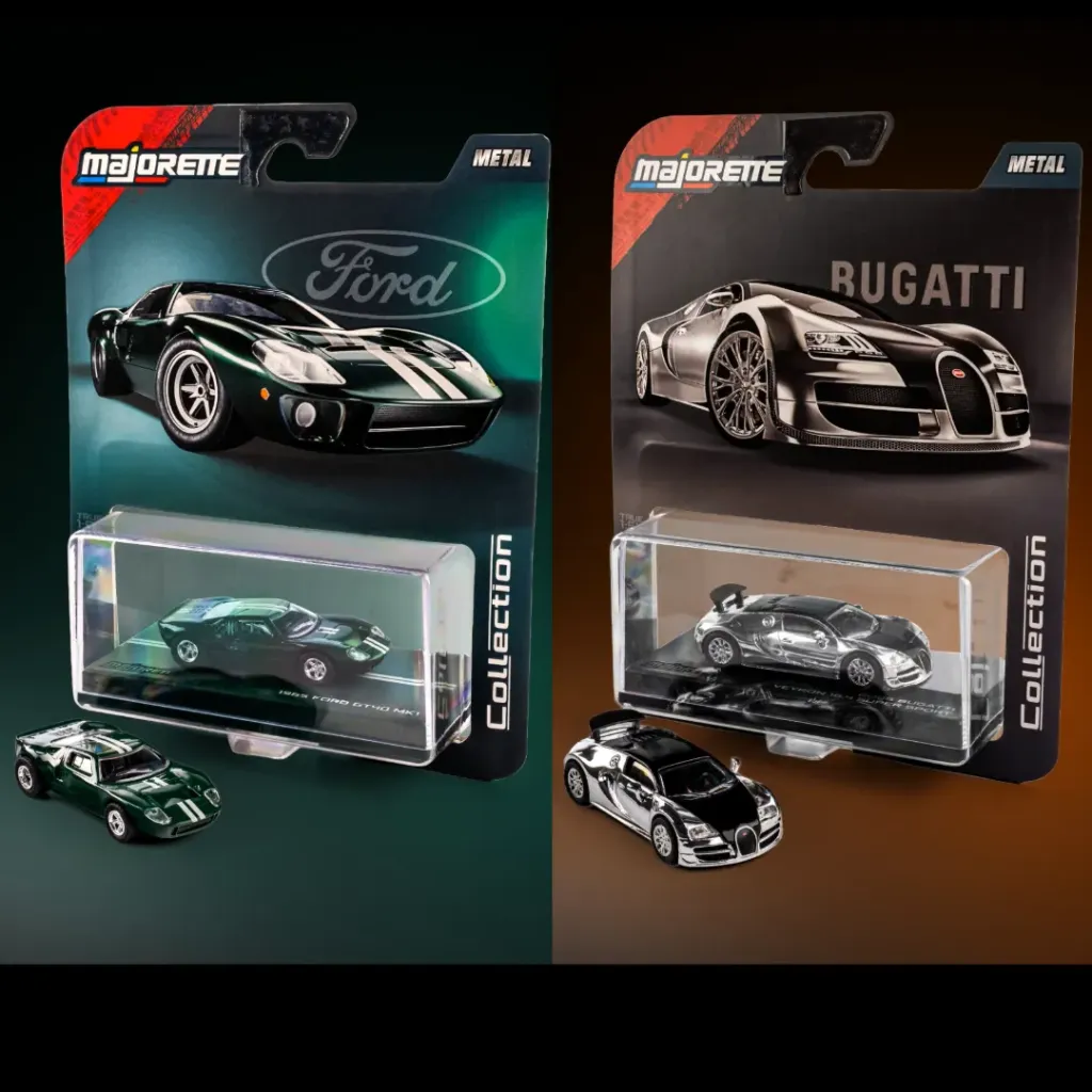1965 Ford GT40 MK1 & 2005 Bugatti Veyron 16.4 Super Sport - Majorette Collection Wave 5 1:64 Scale Die-Cast Car Set