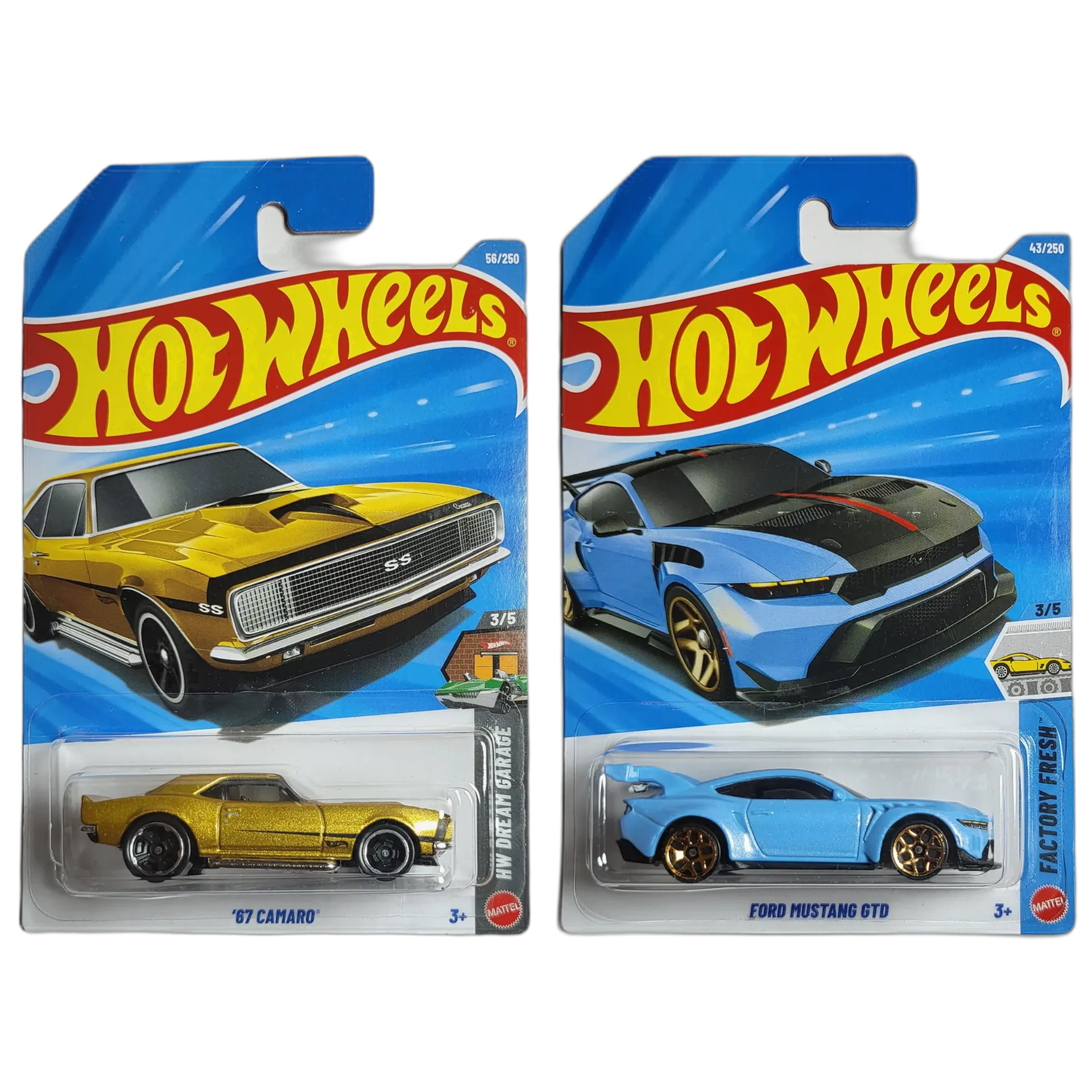 Hot Wheels 67 Camaro & Ford Mustang GTD - 1:64 Scale Diecast Car