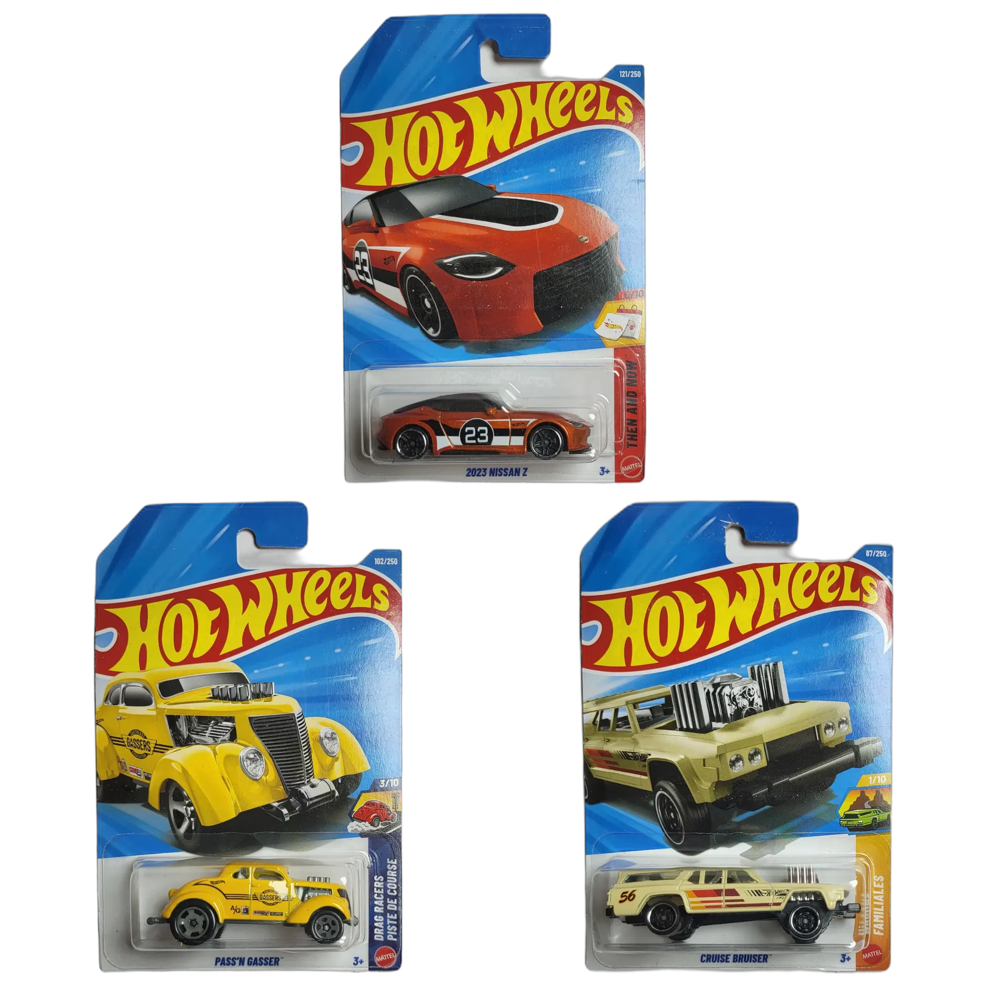2023 Nissan Z & Pass'N Gasser & Cruise Bruiser - Hot Wheels 1:64 Scale Diecast Car Combo