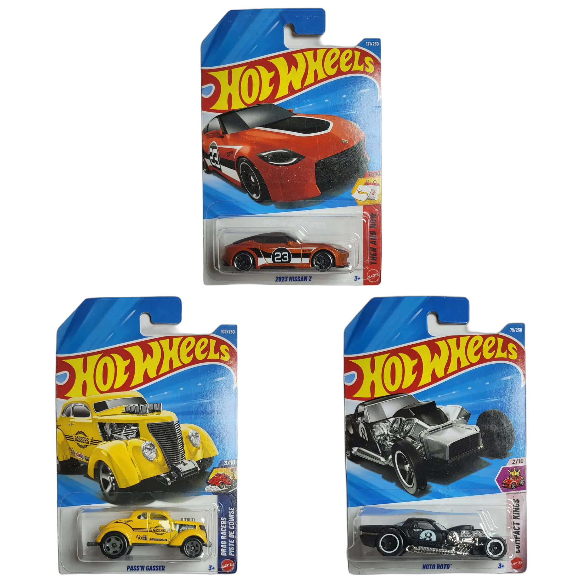 2023 Nissan Z & Pass'N Gasser & Hoto Roto - Hot Wheels 1:64 Scale Diecast Car Combo